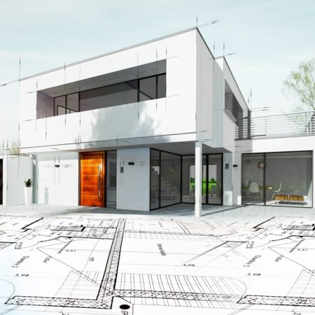 Dessin d'une maison d'architecte avec plan